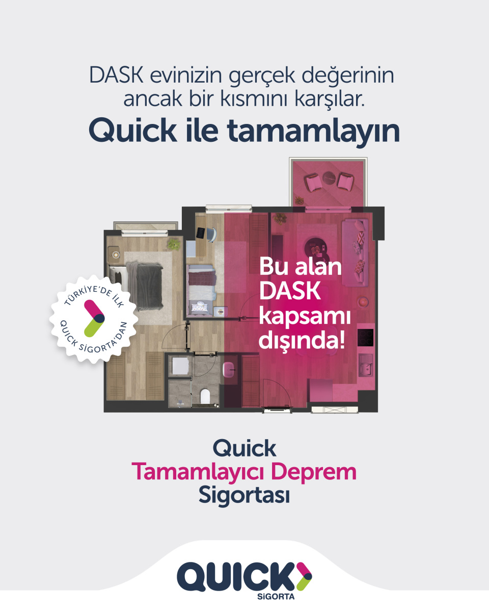 Quick Tamamlayıcı Deprem Sigortası ile DASK teminatınızı tamamlayın!