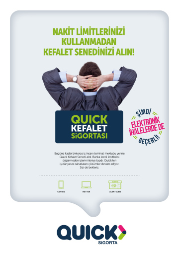 Quick Sigorta Elektronik İhalelerde Kefalet Sigortasına başladı! Quick Sigorta Elektronik İhalelerde Kefalet Sigortasına başladı!